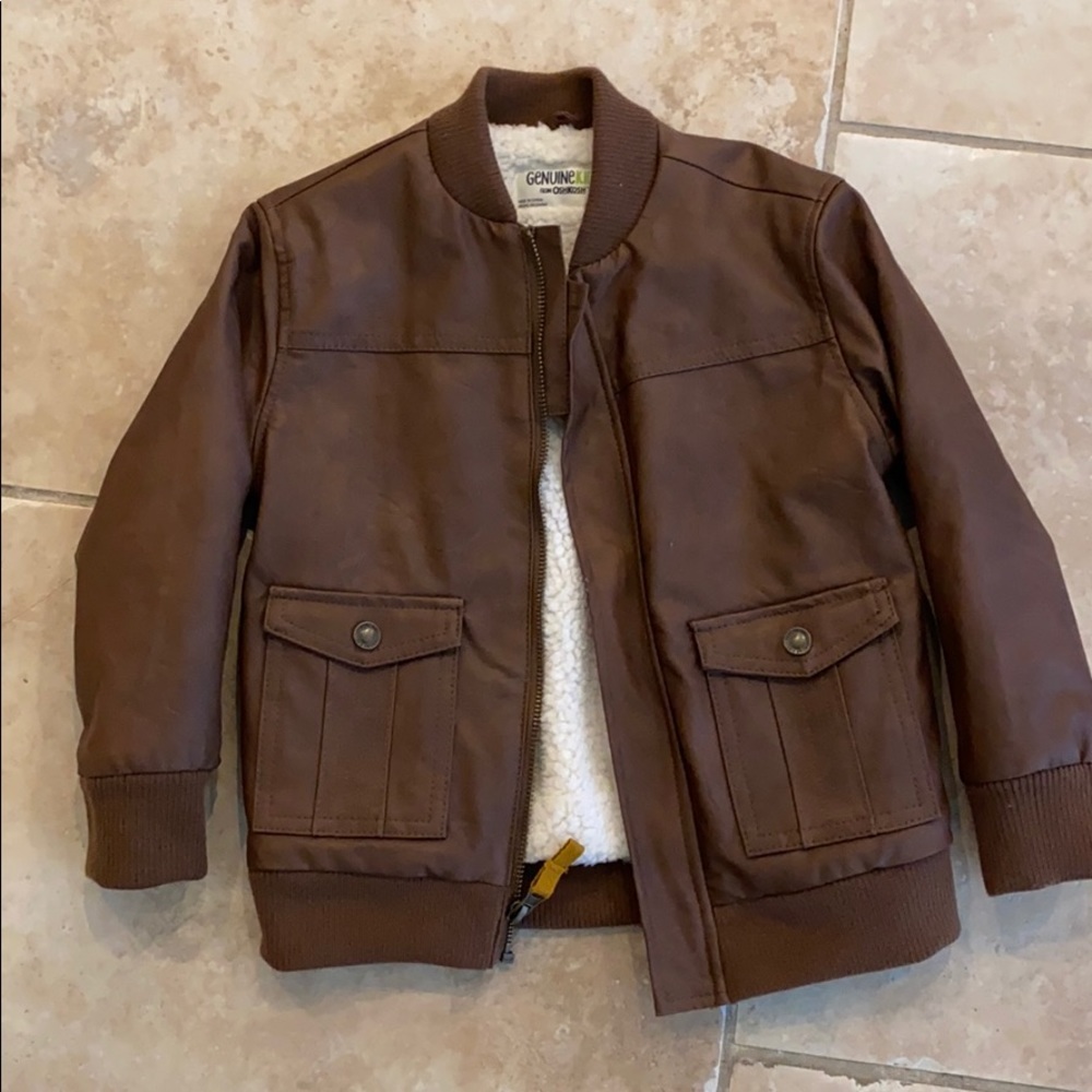 Genuine kids osh kosh brown bomber jacket 5T NWT